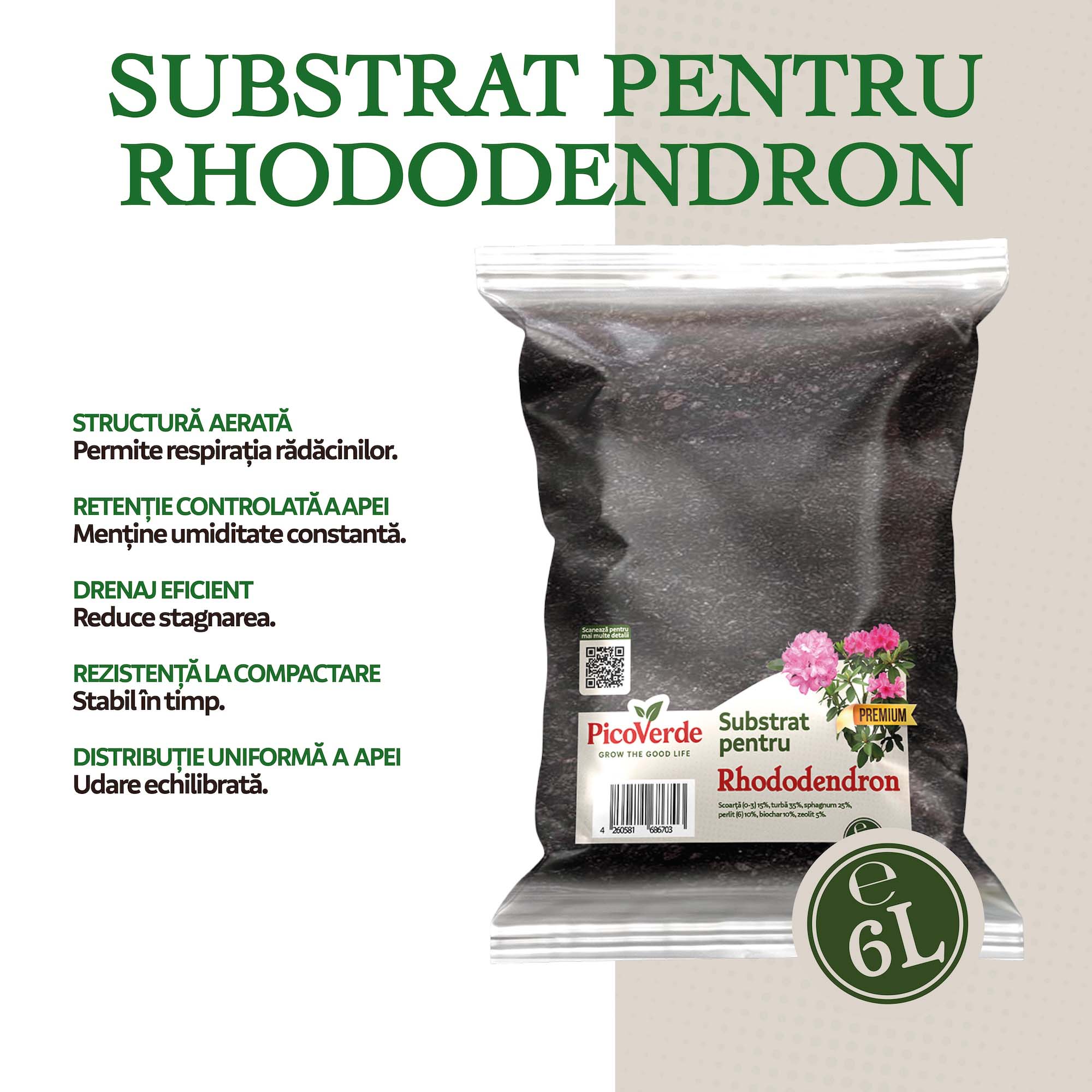 Substrat pentru Rhododendron, 6 litri - imagine 2
